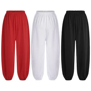 Kids Boys Girls Kung Fu Trousers Martial Arts Harem Pants Loose Casual Sports - Picture 1 of 26