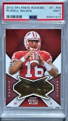 2012 SPx Finite Rookies Russell Wilson #F-RW 046/499 PSA MINT 9 - Image 1 of 2