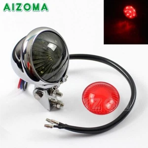 Luz trasera trasera LED cromada para motocicleta para Harley Cafe Racer - Imagen 1 de 12