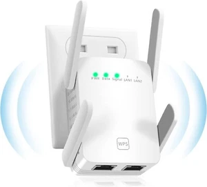 WLAN Verstärker 1200Mbit/s WiFi Extender Booster mit LAN Repeater Internet B344 - Bild 1 von 6
