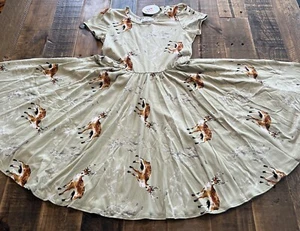 Dot Dot Smile size 7 girls deer Cap sleeve twirl dress new - Picture 1 of 4
