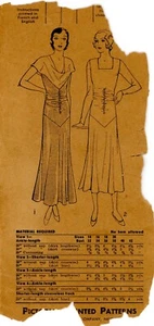 Pictorial Review 5662 Dress w Bodice Ruching c. 1931 SIZE UNKNOWN - READ - Picture 1 of 5