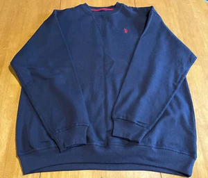 US Polo Assn Mens Sweatshirt Large Fleece Luxury Touch Crewneck Long Sleeve Blue - Picture 1 of 6