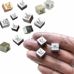 Lots Element 10mm Cube Pure Density High Purity Metal Specimen Collection Hobby - Picture 1 of 32