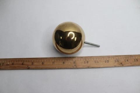 3" Polished Gold Flag Pole Finial 1/2" Thread Cover