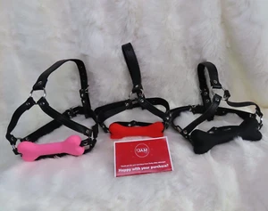 Bone Gag or Harness, Ball Gag Pet Play BDSM Roleplay, Couples toy, Puppy Play - Picture 1 of 18