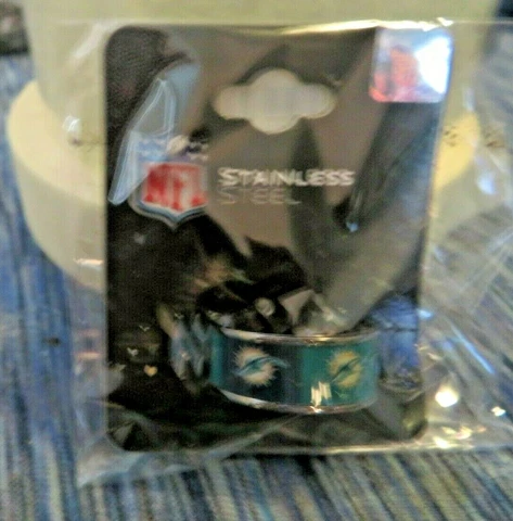 MIAMI DOLPHINS NFL LICENSED TEAM RING   SIZE 10   SO NICE   MINT IN PLASTIC Cover