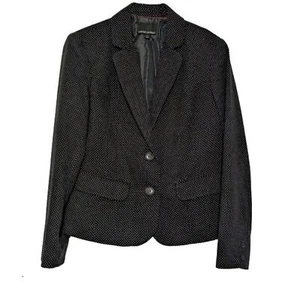 Cynthia Rowley Navy Mini Polka Dot Long Sleeve Womens Career Blazer Size Large - Picture 1 of 8