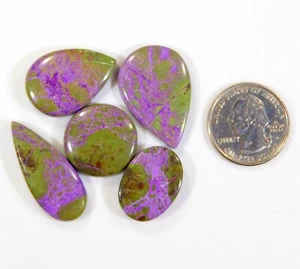76 CT Natural Atlantisite Stichtite Mix Shape Cabochon Gemsotne Small Lot DK=135 - Picture 1 of 6