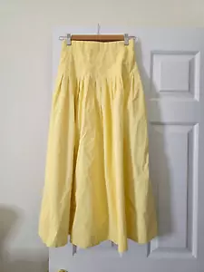 Zara High-waisted Midi Skirt XS Yellow NWT - Picture 1 of 12
