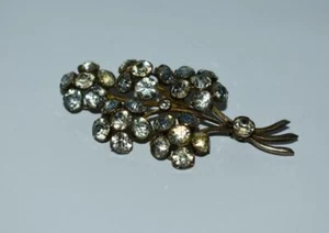 Antique Brooch Branch Stones Silver 875 Assay Value Star Gilding Restoration   - Picture 1 of 9