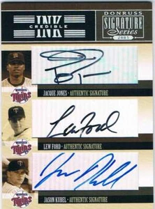 2005 Donruss Signature Inkcredible #IS-46 Jones / Ford / Kubel Auto - Picture 1 of 1