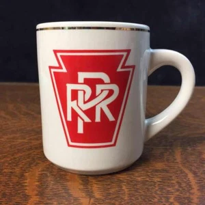 Vintage PENNSYLVANIA RAILROAD White Ceramic Coffee Cup Mug PRR Train - Picture 1 of 7