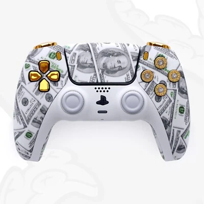 Custom PS5 Controller Cash Money Mod PlayStation 5 DualSense Wireless Gamepad - Image 1 of 3