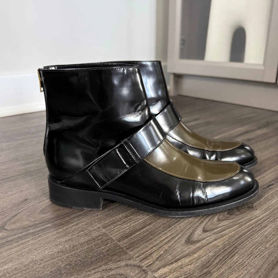 Botines Marni Dos Tonos Charol Tacón Punta Redonda Talla 37 Foto 1 de 4