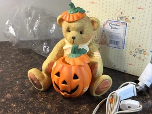 Enesco Cherished Teddies  # 617199 BEAR HOLDING PUMPKIN NIGHTLIGHT - Picture 1 of 5