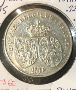 Belgien 250 Francs Silbermünze 1995 - 33MM - KM#199 - Auflage = 177.000 - Bild 1 von 4