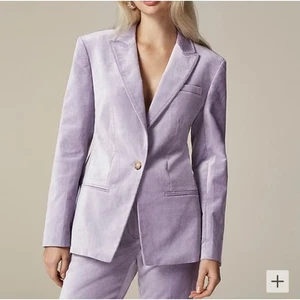 J. Crew Light Purple Smokey Wisteria Purple Parke Velvet  Blazer NWT Size 0 - Picture 1 of 12