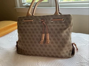 Dooney & Bourke Satchel Bag Signature Color Tan - NOTE two Spots On Back - PICS - Picture 1 of 15