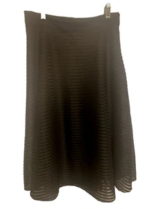 Catherine Malandrino A-Linie Schlagrock Damen Gr. Medium schwarz transparent gestreift - Bild 1 von 6