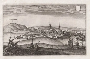 Grabado en cobre Korbach LK Waldeck-Frankenberg Hesse Merian 1650 - Imagen 1 de 1