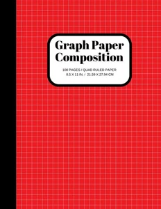 Millimeterpapier Kompositionsnotizbuch: Rasterpapier Notizbuch, vierfach liniert, 100 Blatt.ROT - Bild 1 von 1