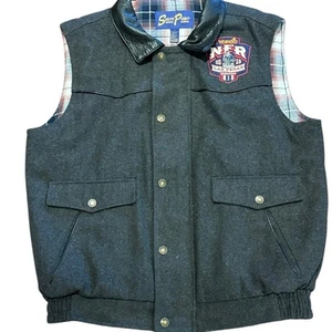 South Point Mens Size Large 2016 National Finals Rodeo Gray Blend Wool Vest - Picture 1 of 9