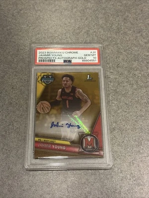 2023-2024 Bowman Chrome U University Jahmir Young Auto Gold /50 POP 1 - Image 1 of 2