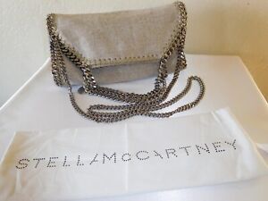New Stella McCartney Falabella Linen Chain Shoulder Strap Luxury Tote Bag~371223