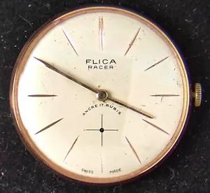Orologio Uomo Flica Racer (Svizzera) Carica Manuale (Vintage) -- Ricambi/Riparazioni - Foto 1 di 3