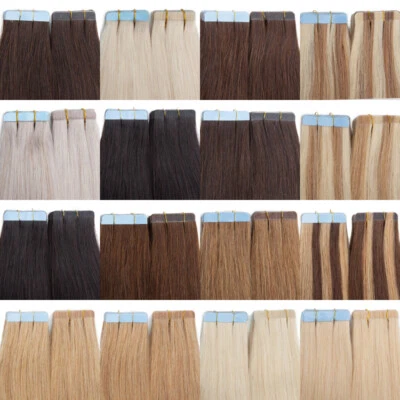 Invisible Tape in 100% Real Remy Human Hair Extensions Skin Weft Balayage Ombre — 第 1/4 张图片