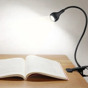 USB Clip On Desk Lamp Flexible Clamp Reading Light LED Bed Table Bedside Night - Picture 1 of 5