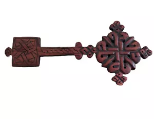 "Cruz etíope de madera tallada a mano vintage 13,5"" X 6"" decoración" - Imagen 1 de 14