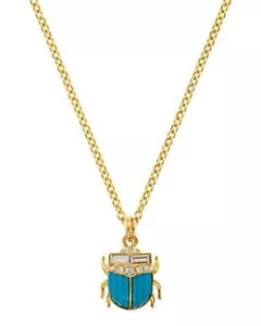 Collana Scarabeo Smaltato Pave Juicy Couture Nuova Etichette Catena Confezione Regalo - Foto 1 di 1