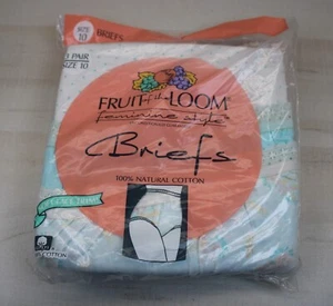Vintage 1990 Fruit of the Loom Damen-Slips Größe 10 femininer Stil weicher Spitzenbesatz 3er-Packung - Bild 1 von 7