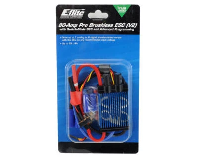 Eflite E-Flite 80 Amp Pro 80A Brushless ESC Speed Control V2 EFLA1080B - Image 1 of 4