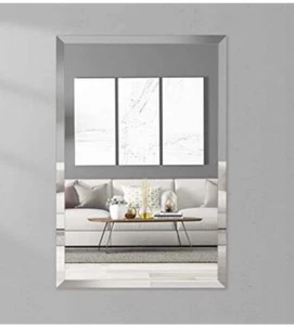 JENBELY 16x24 Inch Rectangle Frameless Mirror, Beveled Bathroom Mirror - Picture 1 of 3