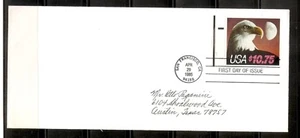 US SC # 2122 Eagle And Half Moon FDC. No Cachet # 10 Envelope - Picture 1 of 2