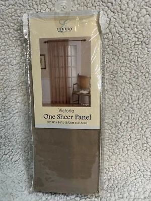 NWT Victoria Classics Single Panel Curtain Sheer Drapes Window 59 x 84 Taupe - Image 1 of 4