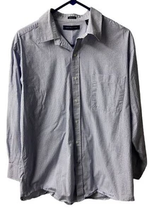 Camisa Tommy Hilfiger Para Hombre 16.5 32/33 Azul Blanco Cuadros Abotonada Carrera - Imagen 1 de 4