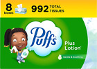 Puffs Plus Lotion Facial Tissues, 8 Family Boxes, 124 Tissues per Box 992 Total