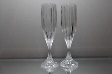 Two (2) Mikasa Park Lane Champagne Toasting Flutes Vintage Crystal Blown Glass