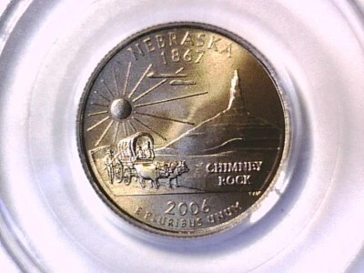 2006 P Washington State Quarter PCGS MS 68 Nebraska Satin Finish 08545306 - Image 1 of 3