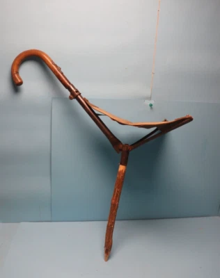 ALTER GEHSTOCK MIT SITZ MARKE EIGENBAU - Bild 1 von 4