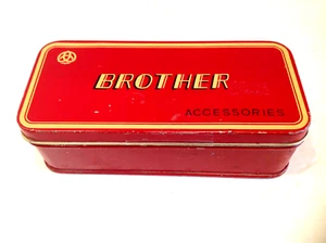 Brothers Sewing Machine Red Hinged Metal Vintage Accessory Box - Picture 1 of 5