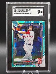 2021 Bowman Chrome Draft Marcelo Mayer Agua Lava /199 SGC 9 - Picture 1 of 2