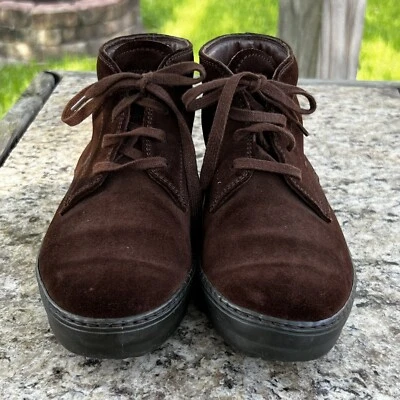 Tod's Zapatos Mujer Marrón Gamuza Con Cordones Botines Suela Vibram EE. UU. Talla 6 Foto 1 de 4