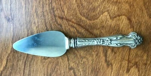 Antique Sterling Stainless Serving Cake Knife Flower Design 39 G - Picture 1 of 8