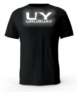 T-shirt nera Uruguay UY logo riflettente - Foto 1 di 3
