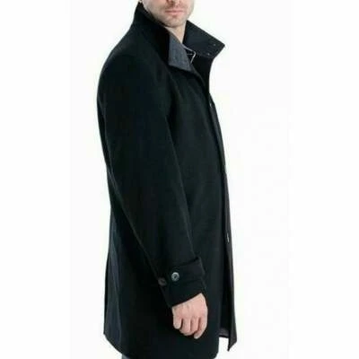 $350 London Fog Men Overcoat Navy Blue Clark Classic Fit Winter Wool Jacket 40R - Image 1 of 4